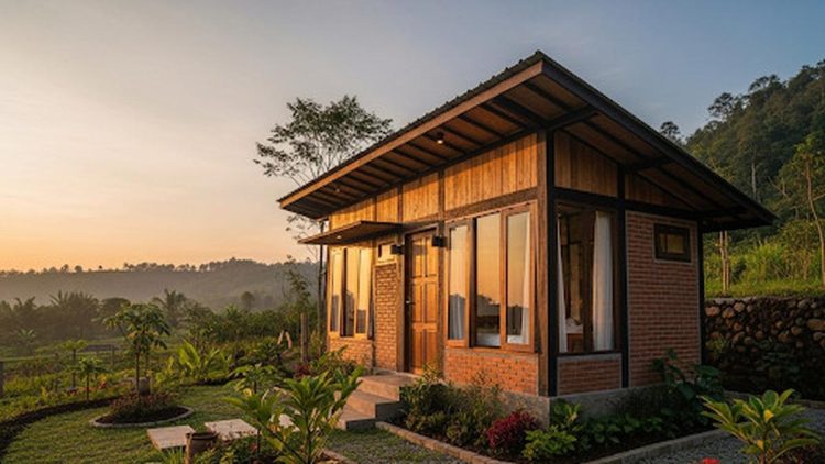 Inspirasi 10 Desain Rumah Kayu dan Bata Sederhana, Menggabungkan Estetika dan Keberlanjutan