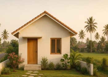 10 Contoh Rumah Sederhana 5×7 di Kampung, Desain Minimalis dengan Taman Kecil di Depan