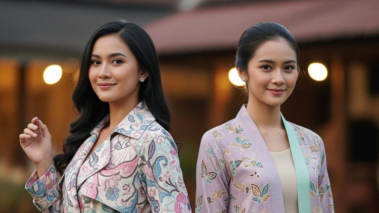 10 Model Outer Panjang Terbaru Batik Warna Pastel Tampil Anggun dan Nyaman