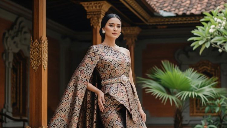 7 Model Gaun Long Dress Brokat Cape Elegan 2025, Tampil Anggun di Acara Formal