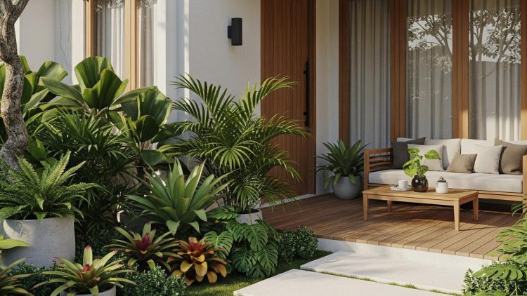 Desain Teras Batu Alam Kombinasi Kayu Ukuran 4×6 Konsep Tropis Terbaru 2025 Oase Alami Rumah