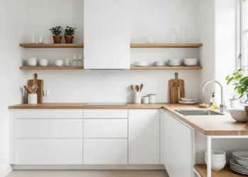 10 Dapur Minimalis Skandinavia dengan Rak Terbuka Untuk Hunian Modern
