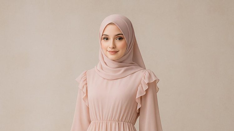 8 Model Gamis Ceruti Flow Ruffle Pastel, Tampil Elegan dan Feminin Tahun 2025