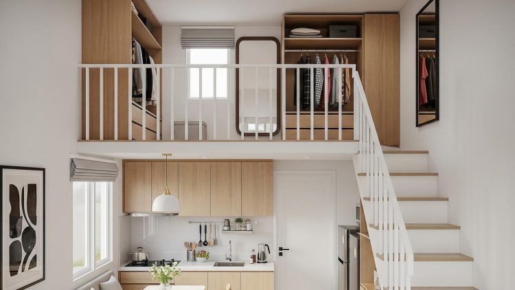 Inspirasi Rumah Kecil Mezzanine dengan Walk-in Closet di Atas, Solusi Hemat Ruang