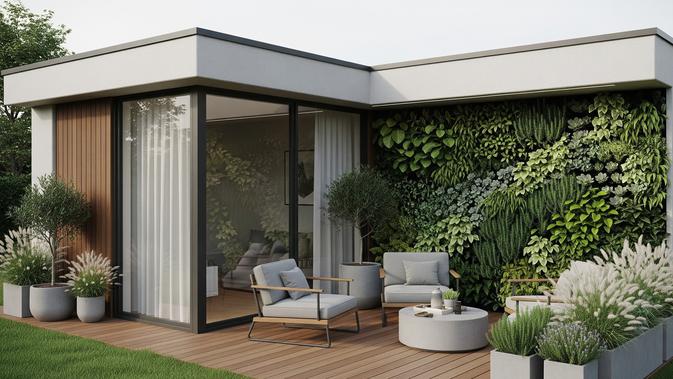 7 Contoh Rumah Kecil dengan Taman Vertikal dan Teras Cantik yang Nyaman dan Asri