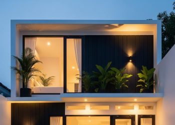 Desain Rumah Kecil Minimalis Warna Putih dan Hitam yang Elegan di Lahan Terbatas