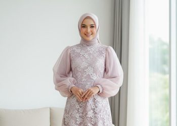 9 Model Gamis Kombinasi Brokat dan Organza Pilihan Anggun dan Glamor