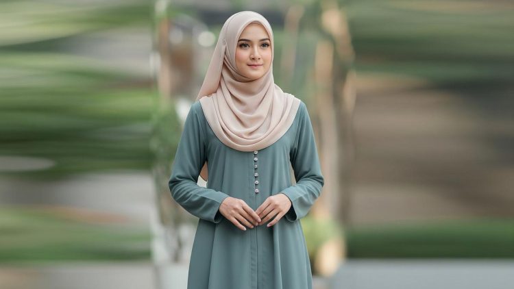 9 Model Gamis Polos Baju Kurung Malaysia, Anggun dengan Sentuhan Tradisi