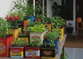 9 Desain Kebun Sayur Kaleng Biskuit Bekas, Solusi Kreatif untuk Lahan Sempit