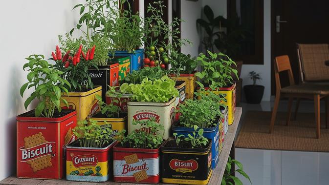 9 Desain Kebun Sayur Kaleng Biskuit Bekas, Solusi Kreatif untuk Lahan Sempit
